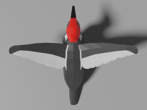 low poly woodpecker 3D Model