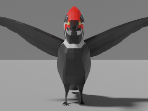 low poly woodpecker 3D Model