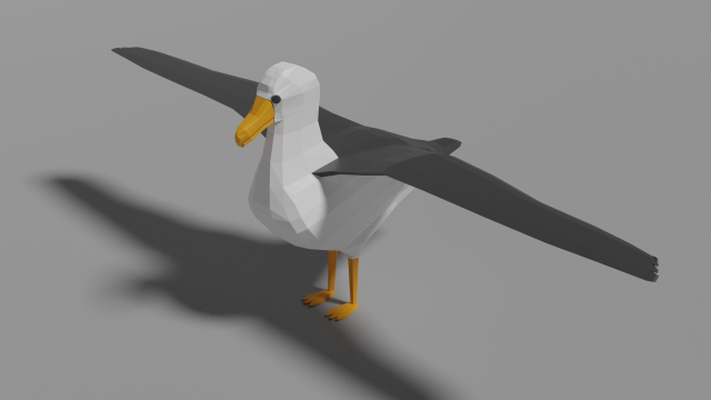 low poly albatross Modello 3D .c4d .max .obj .3ds .fbx .stl .blend 