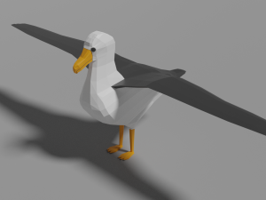 low poly albatross 3D-Modell