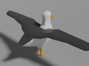 low poly albatross Modello 3D