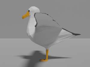 low poly albatross Modello 3D
