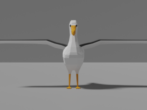 low poly albatross Modello 3D