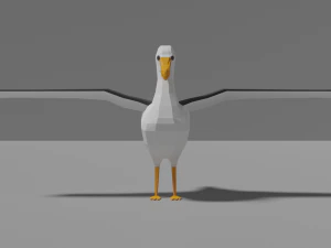 low poly albatross 3D Model
