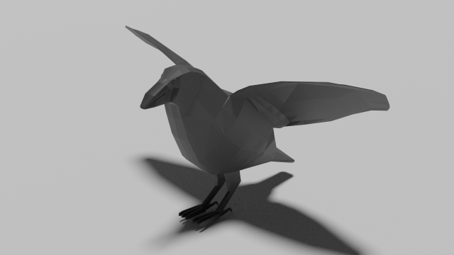 low poly crow Model 3D .c4d .max .obj .3ds .fbx .stl .blend 