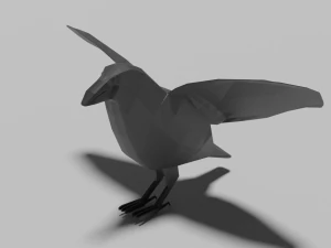d&uuml;ş&uuml;k poli karga 3D Model