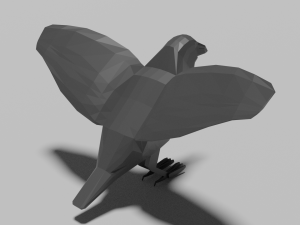 low poly crow Model 3D