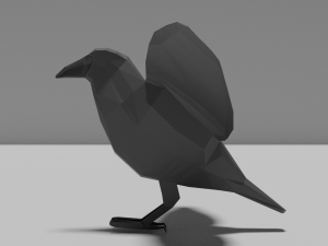 low poly crow Model 3D