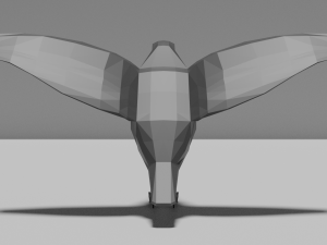 low poly crow Model 3D