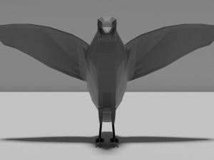 low poly crow Model 3D