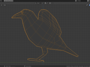 low poly crow Model 3D