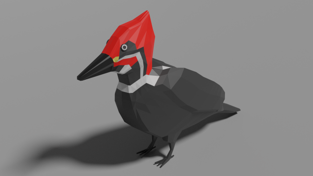 low poly woodpecker 3Dモデル .c4d .max .obj .3ds .fbx .stl .blend 