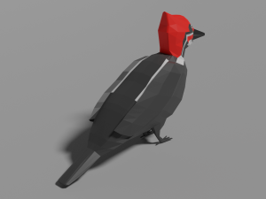 low poly woodpecker 3Dモデル