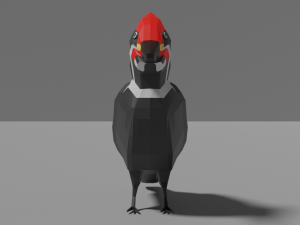 low poly woodpecker 3Dモデル