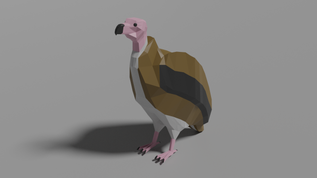 low poly vulture Model 3D .c4d .max .obj .3ds .fbx .stl .blend 