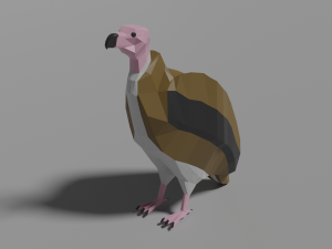 low poly vulture 3D Model