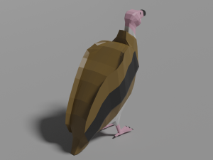 low poly vulture Model 3D