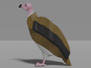 low poly vulture Model 3D