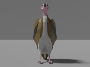 low poly vulture Model 3D
