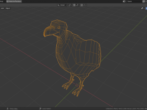 low poly vulture Model 3D