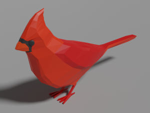low poly cardinal 3D Model