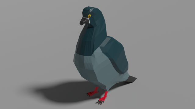 low poly pigeon 3D 모델 .c4d .max .obj .3ds .fbx .stl .blend 
