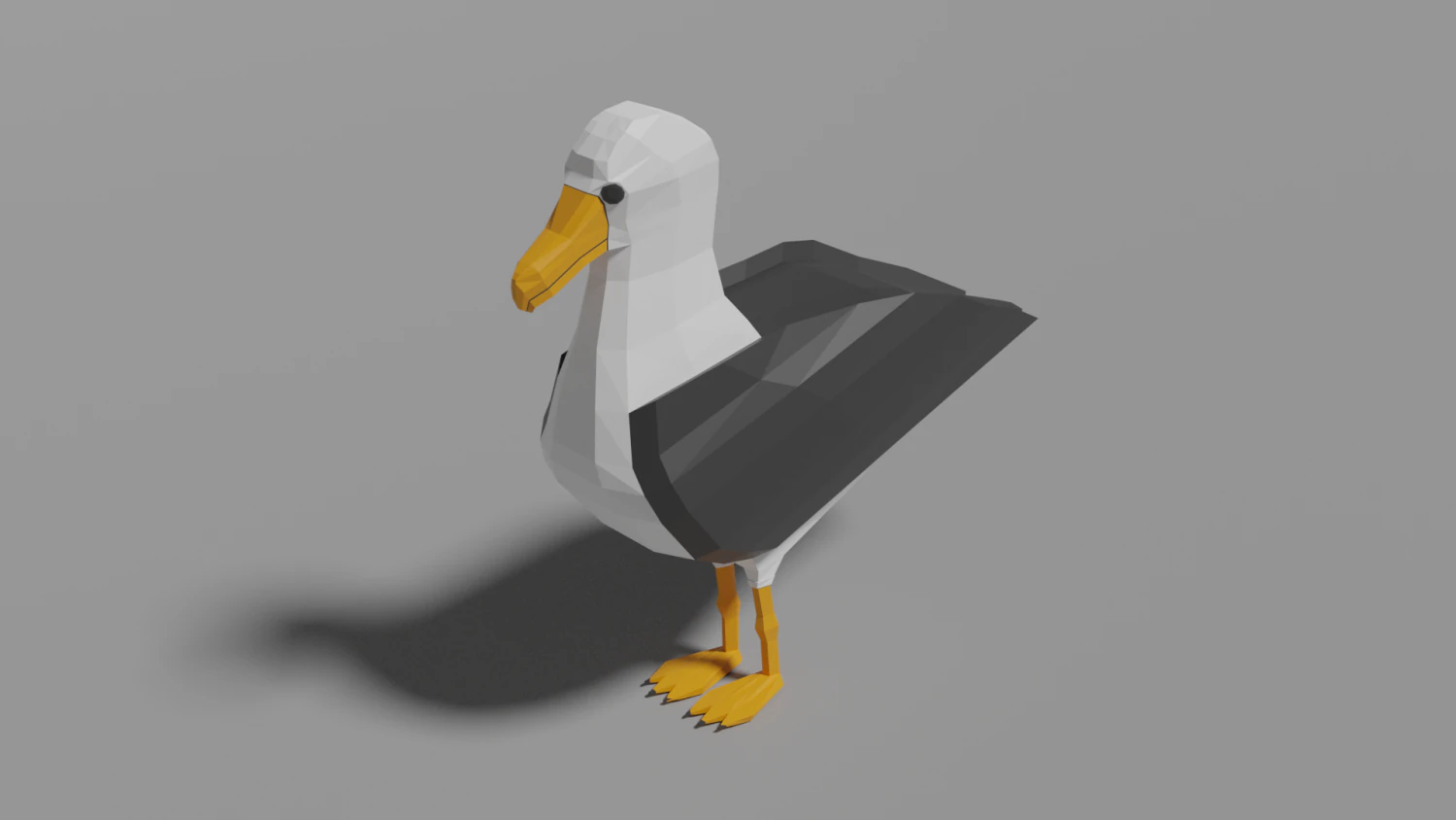 Low-Poly-Albatros 3D Modell .c4d .max .obj .3ds .fbx .stl .blend 