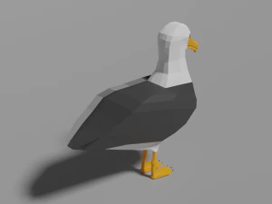 Low-Poly-Albatros 3D Modell