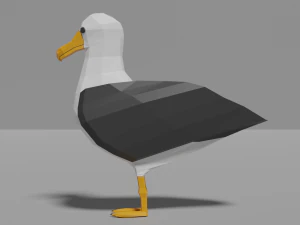 Low-Poly-Albatros 3D Modell