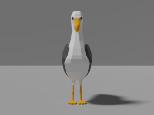 Low-Poly-Albatros 3D Modell