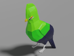 low poly turaco 3D Model