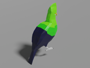 low poly turaco Modelo 3D