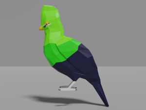 low poly turaco Modelo 3D
