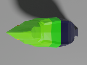low poly turaco Modelo 3D