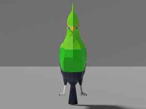 low poly turaco Modelo 3D