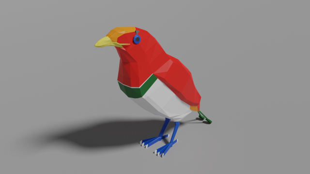 low poly bird of paradise 3D Model .c4d .max .obj .3ds .fbx .stl .blend 