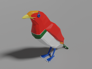 low poly bird of paradise 3D Model