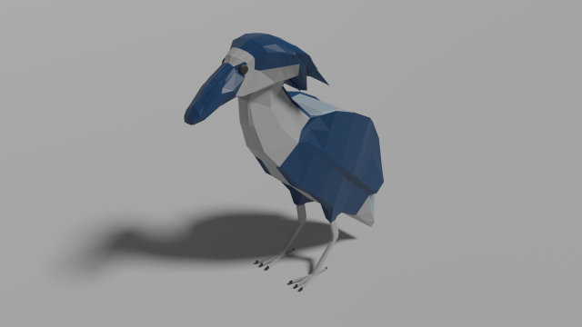 low poly boat-billed heron Modello 3D .c4d .max .obj .3ds .fbx .stl .blend 
