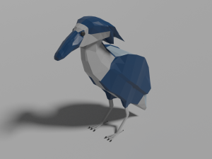 low poly boat-billed heron 3D Models