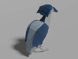 low poly boat-billed heron Modello 3D