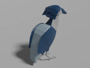 low poly boat-billed heron 3D Model