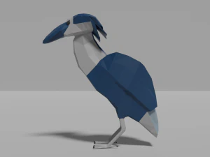 low poly boat-billed heron 3D Model