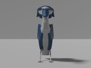 low poly boat-billed heron Modello 3D