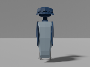 low poly boat-billed heron Modello 3D