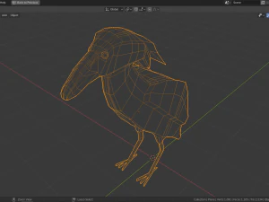 low poly boat-billed heron 3D Model
