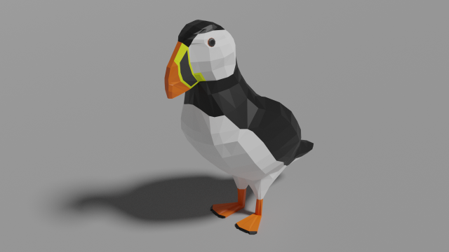 low poly seaparrot Model 3D .c4d .max .obj .3ds .fbx .stl .blend 
