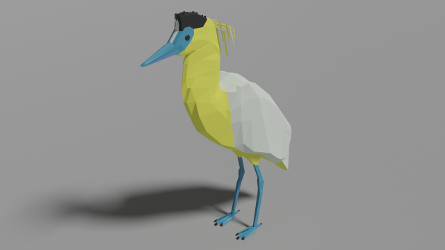 low poly capped heron Model 3D .c4d .max .obj .3ds .fbx .stl .blend 
