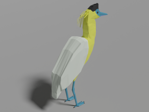 low poly capped heron Model 3D