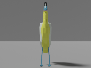 low poly capped heron Model 3D