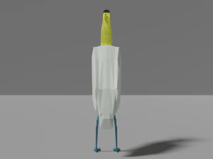 low poly capped heron 3D Model